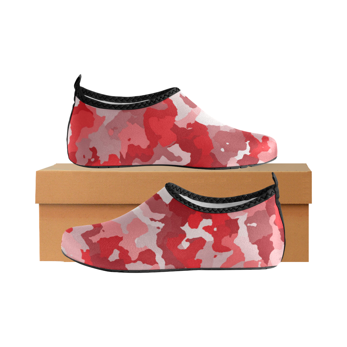 camouflage red Kids' Slip-On Water Shoes (Model 056)