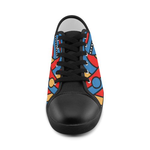 Aztec Maasai Lion Tribal Canvas Shoes for Women/Large Size (Model 016)