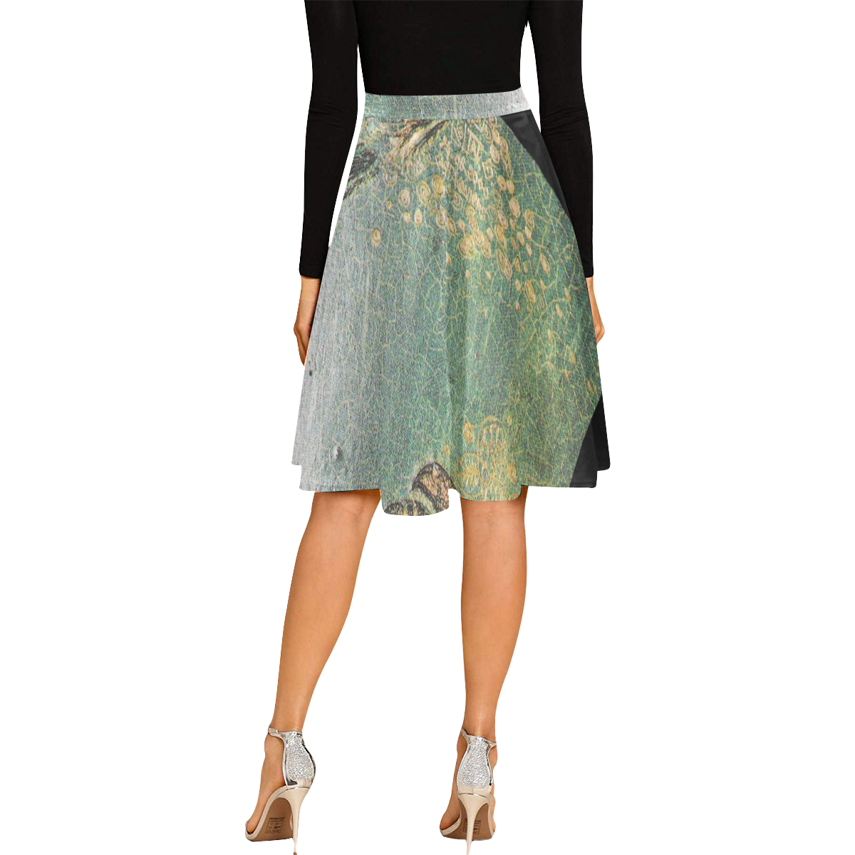 Vintage Disconnect Melete Pleated Midi Skirt (Model D15)