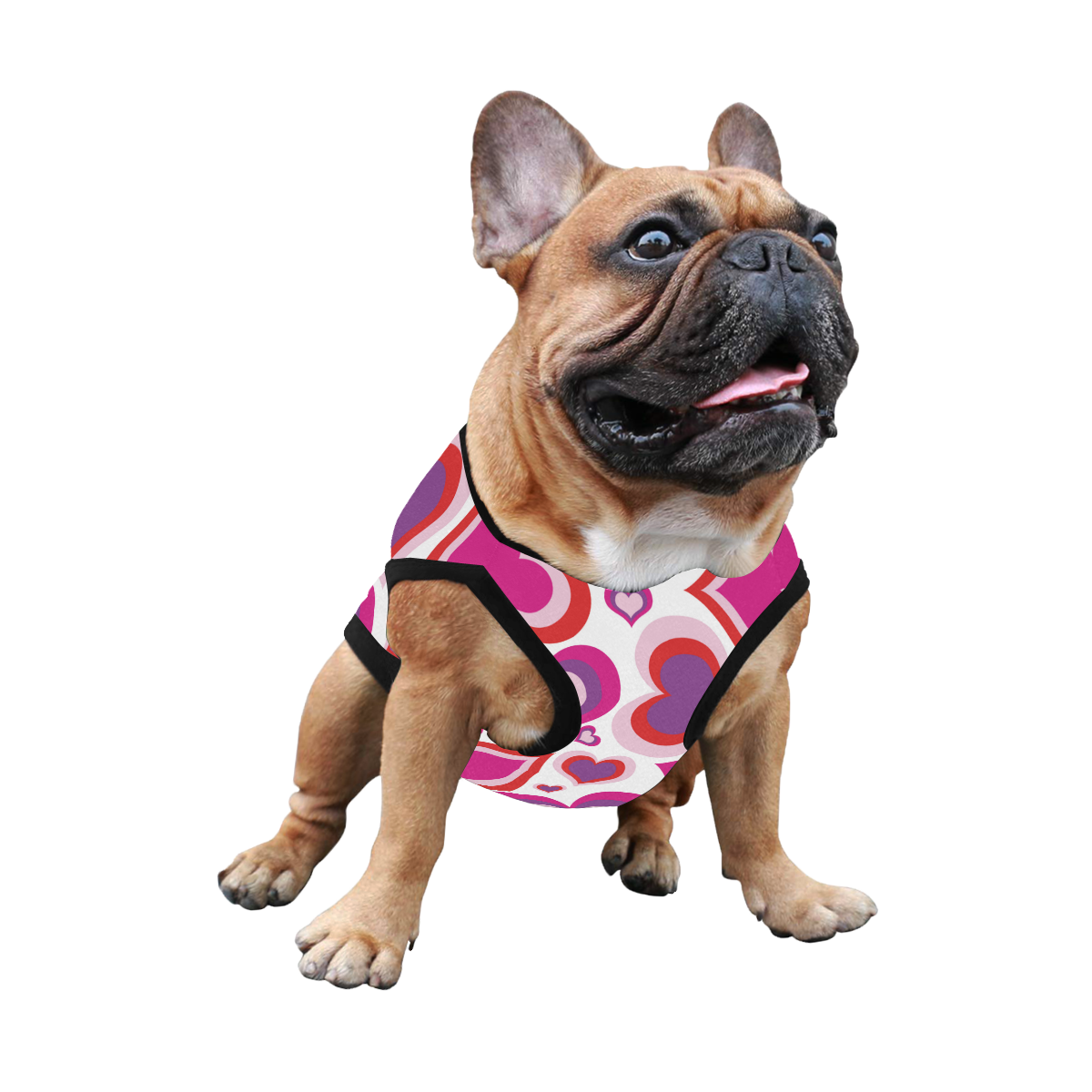 HEARTS PINK AND RED All Over Print Pet Tank Top