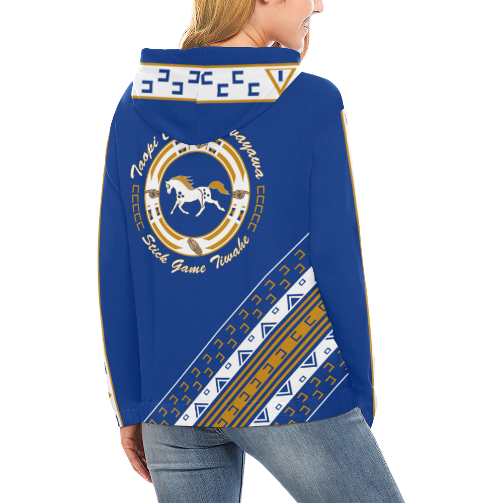 Little Wound Mustangs All Over Print Hoodie for Women (USA Size) (Model H13)