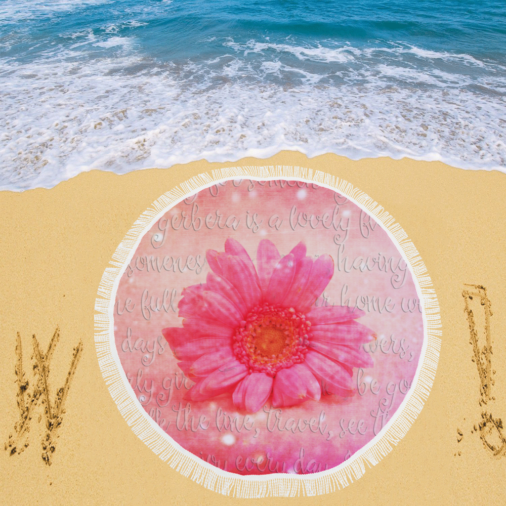 Pink Love Circular Beach Shawl 59"x 59"