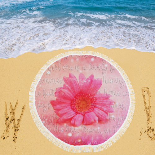 Pink Love Circular Beach Shawl 59"x 59"
