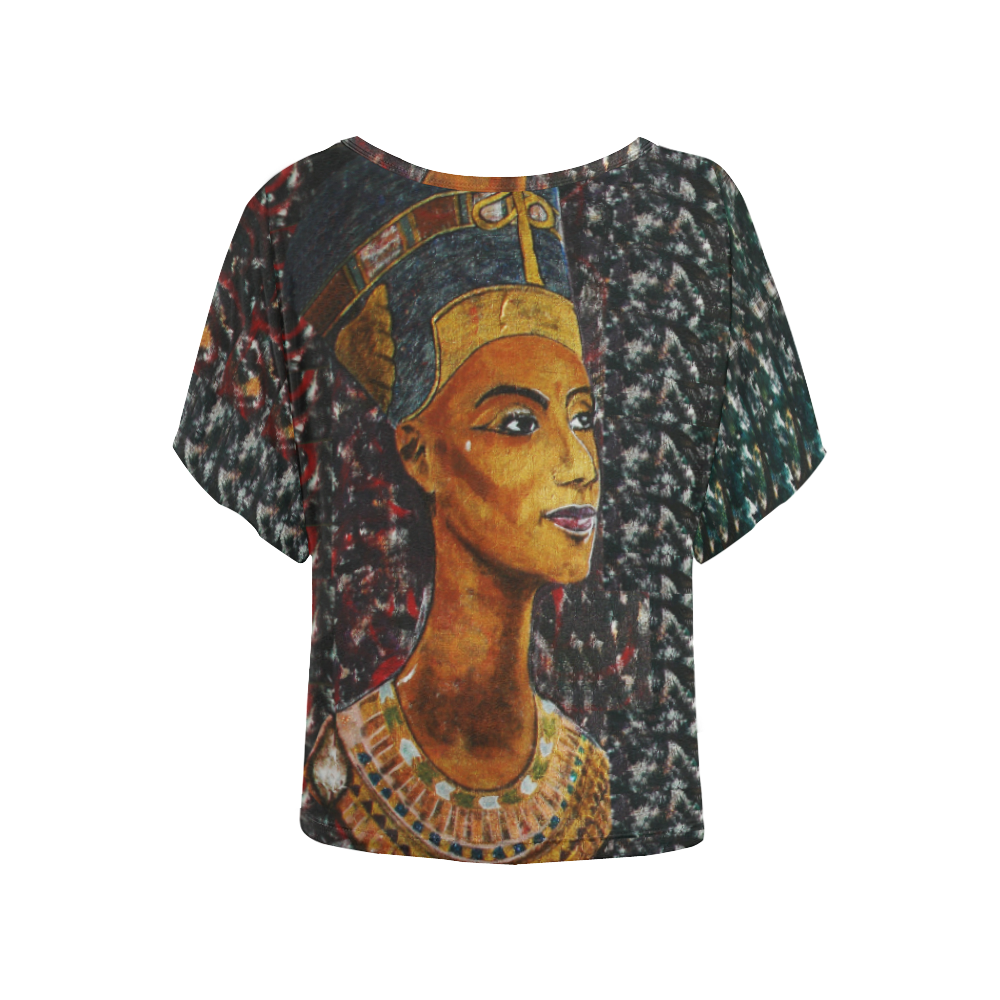 Nefertiti Women's Batwing-Sleeved Blouse T shirt (Model T44)