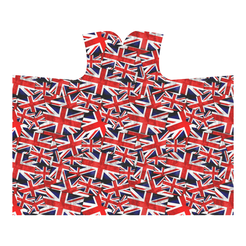 Union Jack British UK Flag Hooded Blanket 60''x50''