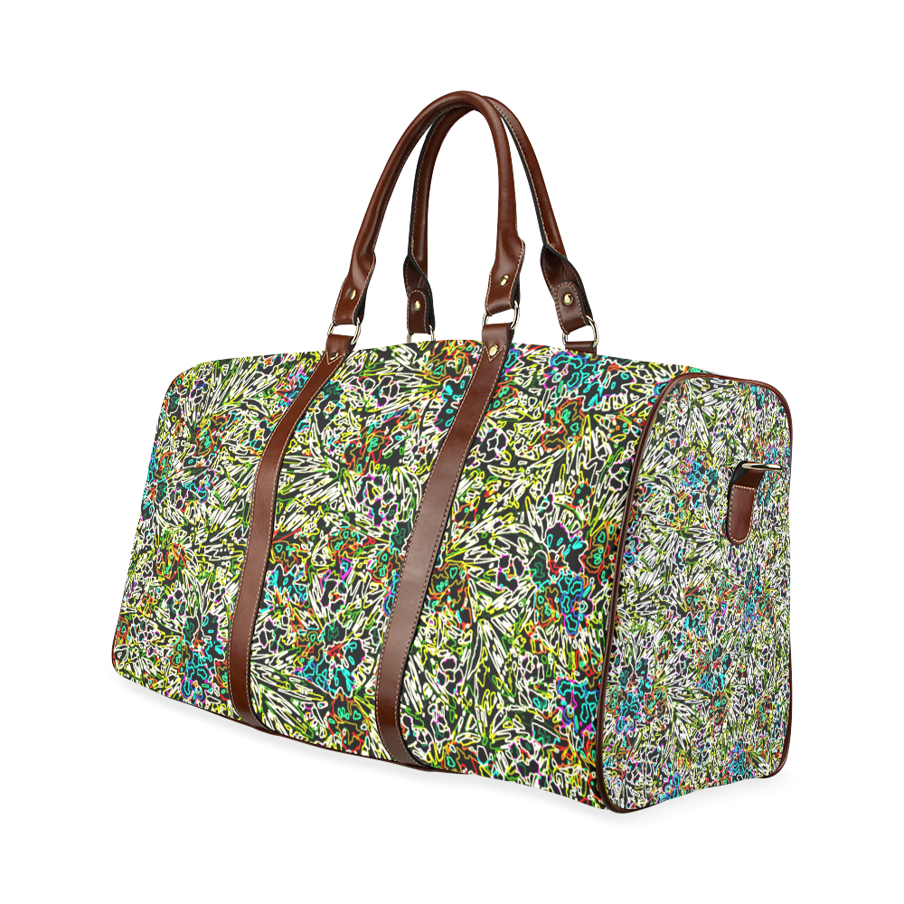 Multicolored Abstract Pattern Waterproof Travel Bag/Small (Model 1639)