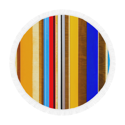 Colorful abstract pattern stripe art Circular Beach Shawl 59"x 59"