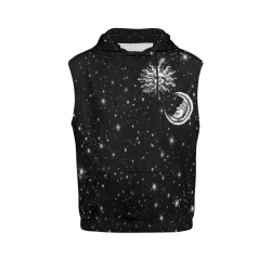 Mystic  Moon and Sun All Over Print Sleeveless Hoodie for Women (Model H15)