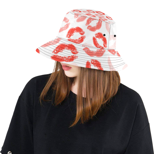 lips background All Over Print Bucket Hat