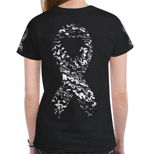 womens_Black and white 2 New All Over Print T-shirt for Women (Model T45)