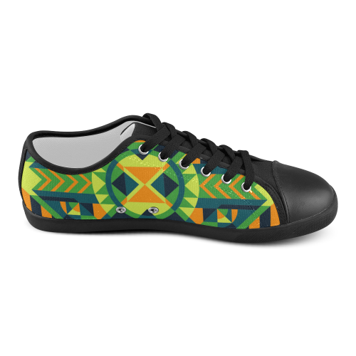 Modern Geometric Pattern Women's Canvas Shoes (Model 016)