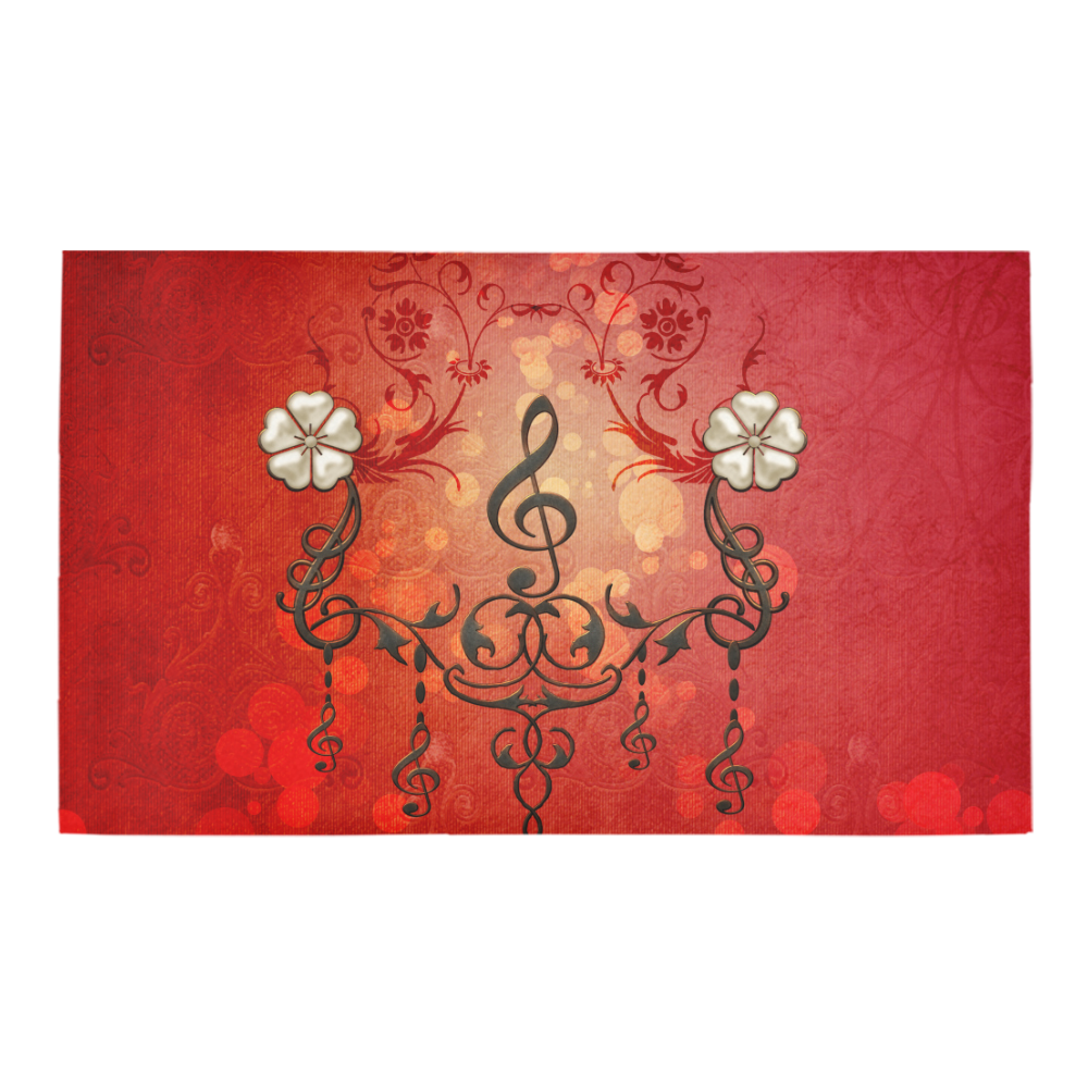 Music clef with floral design Azalea Doormat 30" x 18" (Sponge Material)