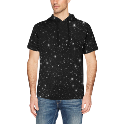 Stars in the Universe All Over Print Short Sleeve Hoodie for Men (Model H32)