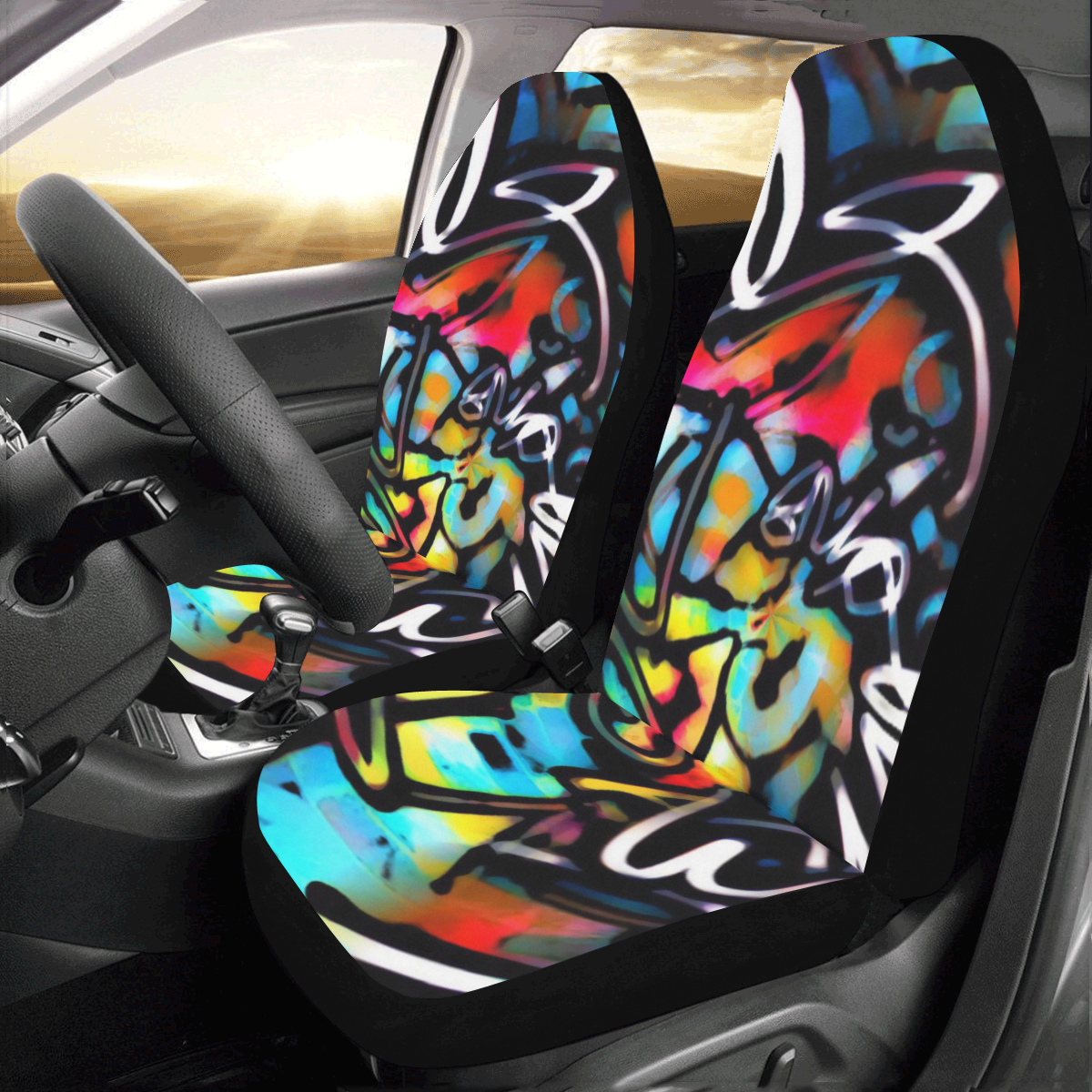 Streetart Chaos Car Seat Covers (Set of 2)