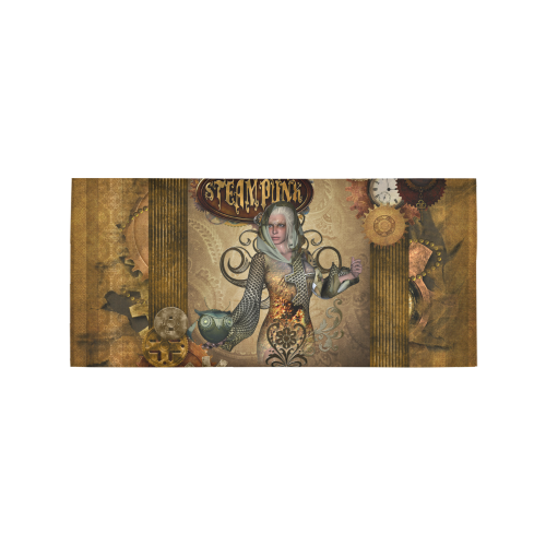 Steampunk lady with owl Area Rug 7'x3'3''
