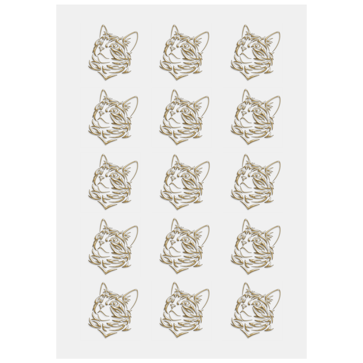 Golden Cat 2 Personalized Temporary Tattoo (15 Pieces)