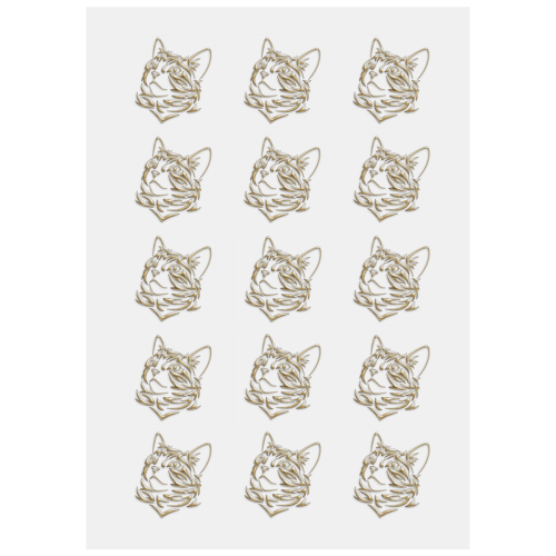 Golden Cat 2 Personalized Temporary Tattoo (15 Pieces)