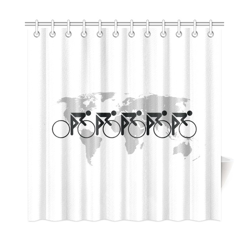 The Bicycle Race 3 Black Shower Curtain 72"x72"