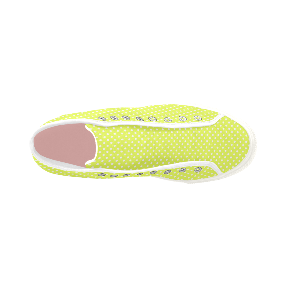Yellow polka dots Vancouver H Women's Canvas Shoes (1013-1)