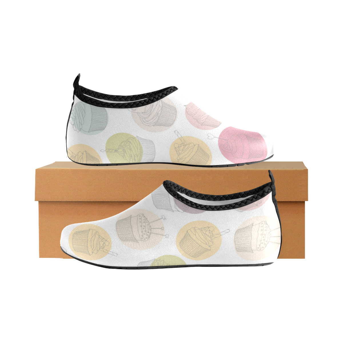 Colorful Cupcakes Women's Slip-On Water Shoes (Model 056)