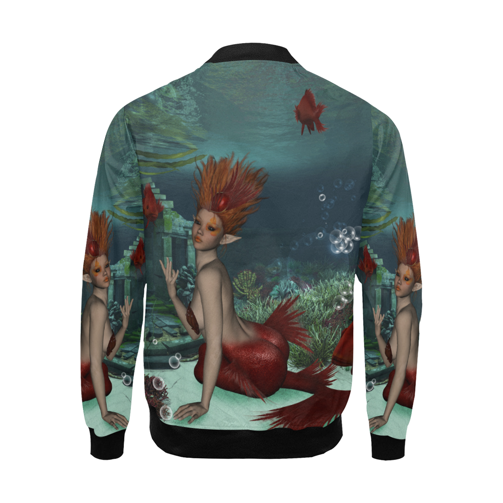 Beautiful mermaid and fantasy fish All Over Print Bomber Jacket for Men (Model H19)