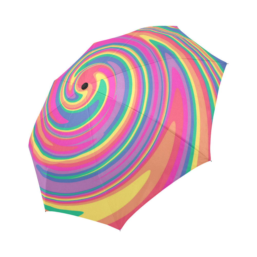 Rainbow Swirl Auto-Foldable Umbrella (Model U04)