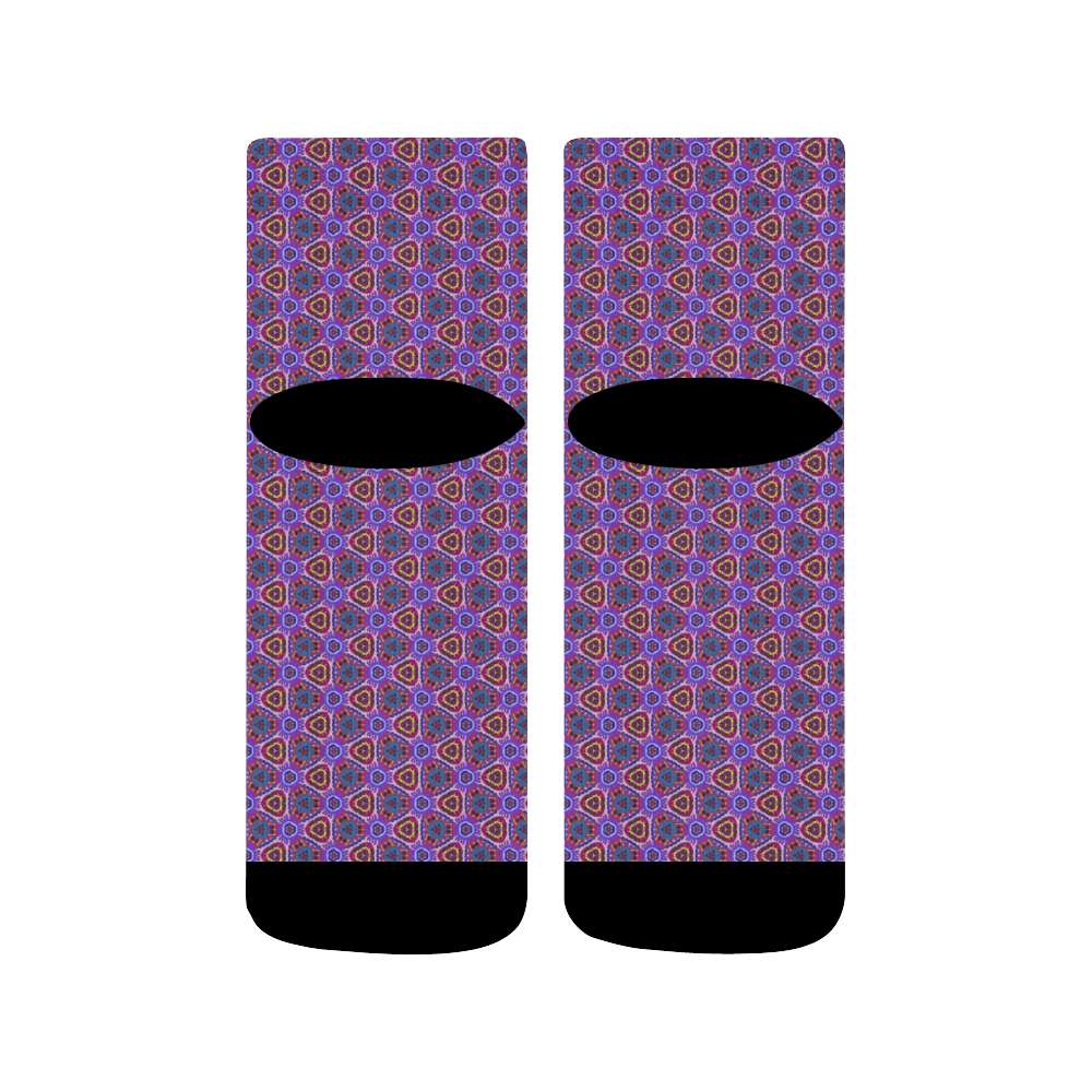 Purple Doodles - Hidden Smiles Quarter Socks