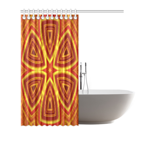 red and gold kaleidoscope Shower Curtain 72"x72"