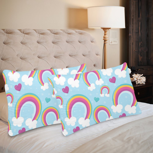 Rainbow Sky Custom Pillow Case 20"x 30" (One Side) (Set of 2)