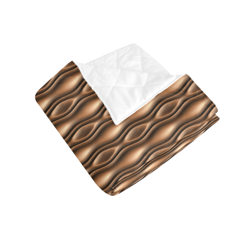 Brown leather abstract wave Quilt 40"x50"