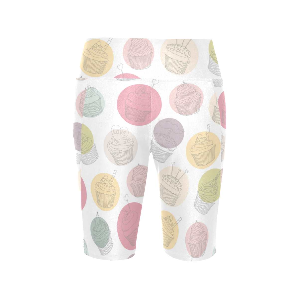 Colorful Cupcakes Women's Workout Half Tights (Model L42)