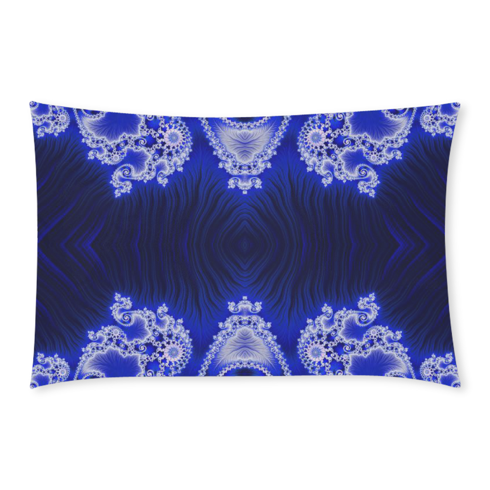 Blue and White Hearts  Lace Fractal Abstract 3-Piece Bedding Set