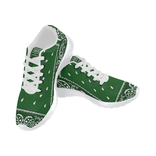 Green Bandana Women-White Women’s Running Shoes (Model 020)