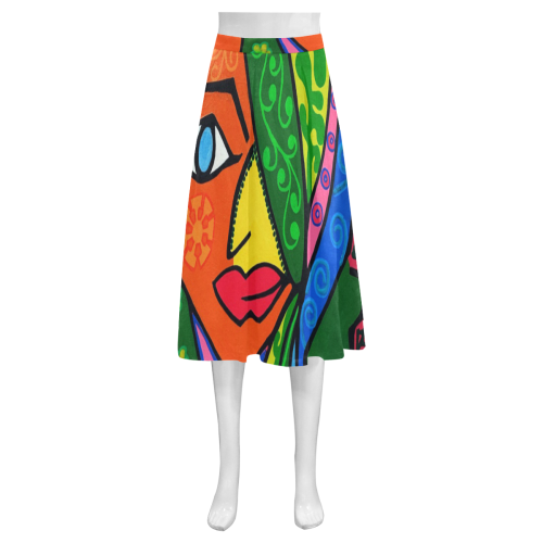 Blooming Mnemosyne Women's Crepe Skirt (Model D16)