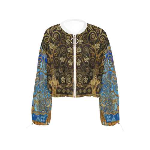 Klimt Tree Cropped Chiffon Jacket for Women (Model H30)
