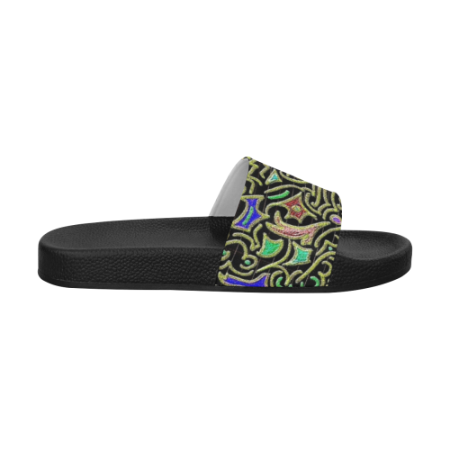 swirl retro abstract doodle Men's Slide Sandals (Model 057)