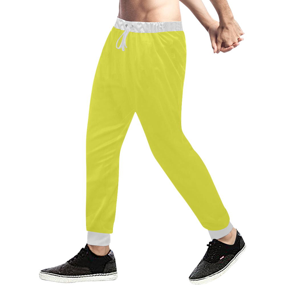 color maximum yellow Men's All Over Print Sweatpants (Model L11)
