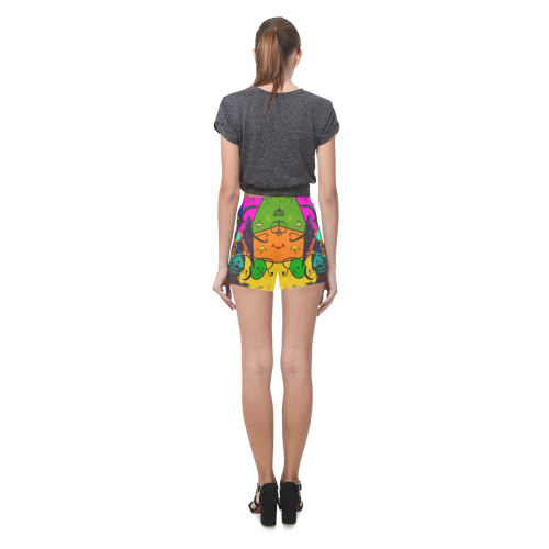 Awesome Baphomet Popart Briseis Skinny Shorts (Model L04)