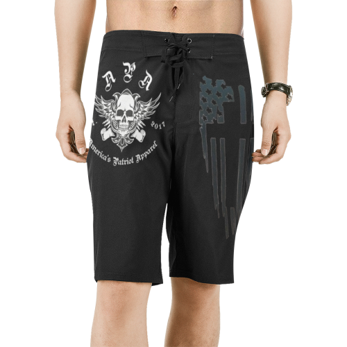 Black Flag Cross (Black) Men's All Over Print Board Shorts (Model L16)