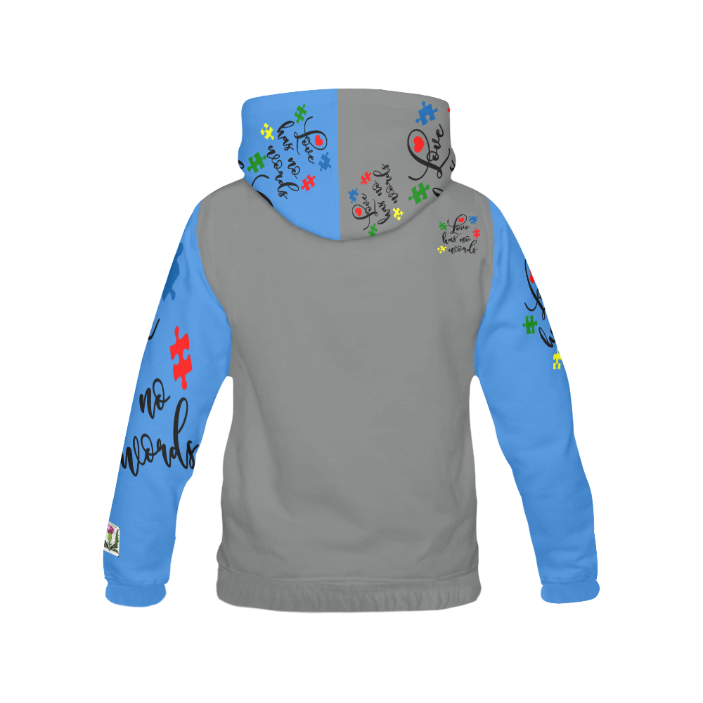 Fairlings Delight's Autism- Love has no words Men's Hoodie 53086H1 All Over Print Hoodie for Men (USA Size) (Model H13)