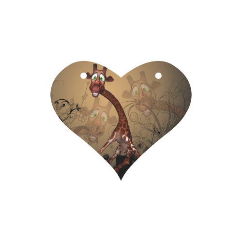 Sweet, cute giraffe Heart Wood Door Hanging Sign