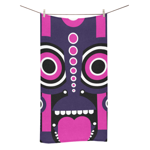 Pink Purple Tiki Tribal Bath Towel 30"x56"