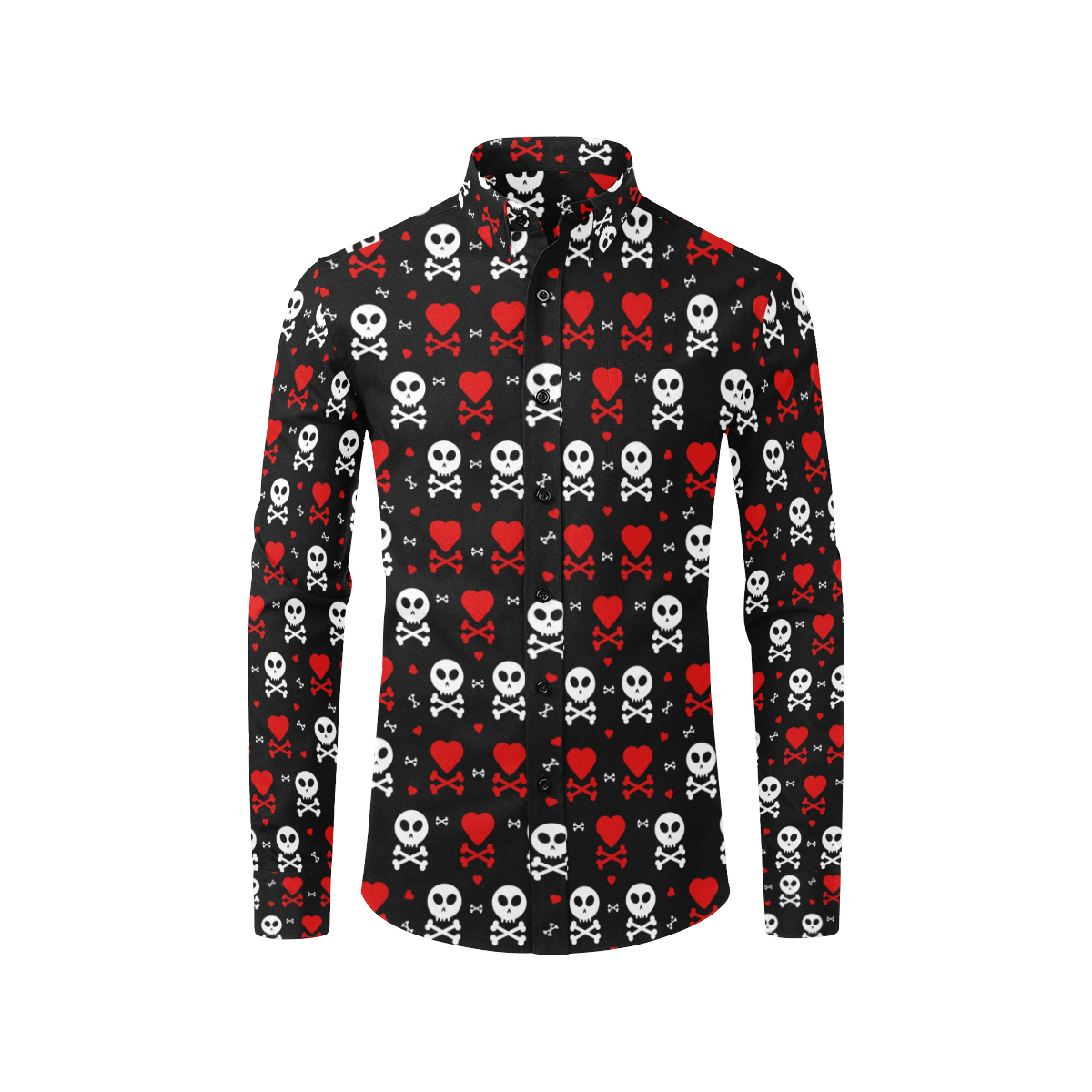 Skull and Crossbones Men's All Over Print Casual Dress Shirt (Model T61)