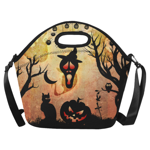Funny halloween design Neoprene Lunch Bag/Large (Model 1669)