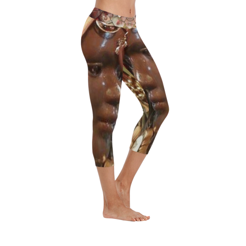 BA ART DECO Women's Low Rise Capri Leggings (Invisible Stitch) (Model L08)