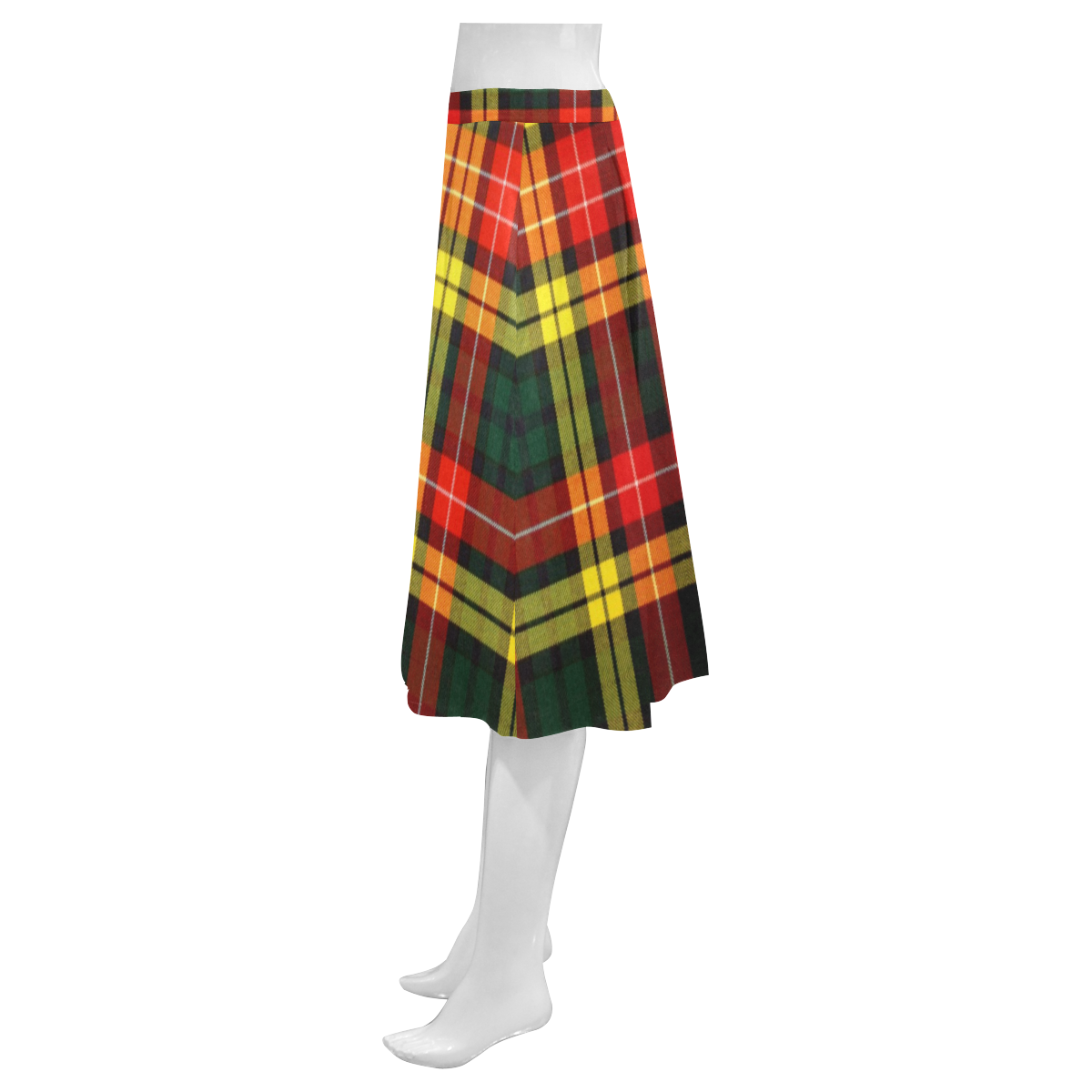Buchanan Tartan Mnemosyne Women's Crepe Skirt (Model D16)