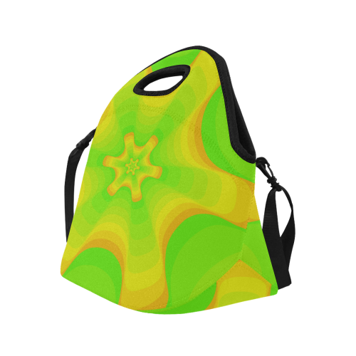 Green yellow shell Neoprene Lunch Bag/Large (Model 1669)