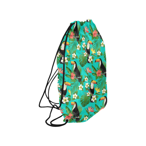Tropical Summer Toucan Pattern Medium Drawstring Bag Model 1604 (Twin Sides) 13.8"(W) * 18.1"(H)