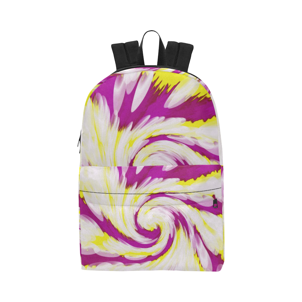 Pink Yellow Tie Dye Swirl Abstract Unisex Classic Backpack (Model 1673)