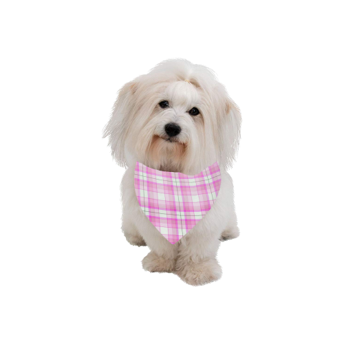Pink Plaid Pet Dog Bandana/Large Size